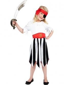 Dětský kostým Pirátka v pruhovaných šatech 
